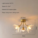 GobekUsa Glass Flower Chandelier Ceiling Light for Bedroom Living Room Hallway Kitchen