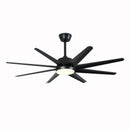 GobekUsa 66" DC Ceiling Fan with Remote Control, Modern Aluminum 8-Blade LED Light