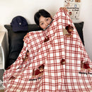 GobekUsa Double-Sided Thin Velvet Printed Blanket for Adults - Spring Autumn Bedding & Sofa Decor