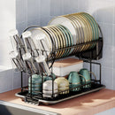 GobekUsa Kitchen Organizer Rack with Drainboard for Dishes, Utensils, and Cups