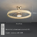 GobekUsa Crystal Luxury Ceiling Fan Light with Invisible Blades & Remote Control