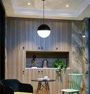 GobekUsa Glass Ball Pendant Lights: Black 15/20cm LED Hanging Lamps for Kitchen Living Room