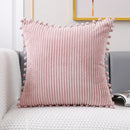 GobekUsa Corduroy Pompom Cushion Cover 45x45 for Sofa Living Room