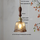 GobekUsa Amber Glass LED Pendant Lamp with Adjustable Wire for Dining Room and Kitchen
