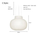 GobekUsa Japanese Nordic Design LED Silk Pendant Lights for Living Room and Restaurant