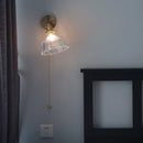GobekUsa Glass Rotate Copper LED Wall Sconce - Modern Nordic Bedroom Study Lamp