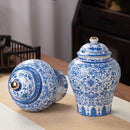 GobekUsa Blue & White Porcelain Tea Pot Sealed Storage Container