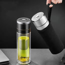 GobekUsa Insulated Glass Cup: Large Capacity, One-Click Open Lid, Heat-Resistant Double-Layer