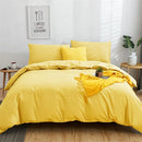 GobekUsa Cotton 4pcs Bedding Set Double Queen Solid Color Duvet Cover Flat Bed Sheet