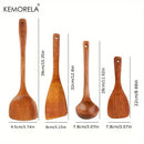 GobekUsa 4-Piece Wooden Kitchen Utensil Set | Eco-Friendly Cooking Spoons and Spatula