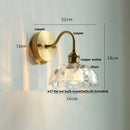 GobekUsa Clear Glass LED Wall Sconce Pull Chain Switch Modern Copper Bedside Lamp