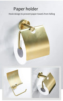 GobekUsa Golden Swan Bath Hardware Set: Towel Rack, Toilet Paper Holder, Tissue Roll Holder