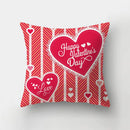 GobekUsa Love Heart Print Sofa Cushion Covers - Nordic Valentine's Day Wedding Decor Pillowcase