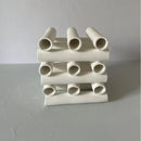 GobekUsa Geometric Ceramic Pipe Stack Decorative Figurines White Ornaments