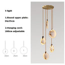 GobekUsa 2025 Art Deco Marble Golden Lustre LED Chandelier Lighting
