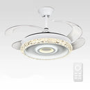 GobekUsa 42" Leaf Fan Chandelier Invisible Fan Lighting for Bedroom and Dining Room