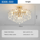 GobekUsa K9 Crystal Gold Chandelier Ceiling Light | Bedroom Home Decor LED Ceiling Lamp