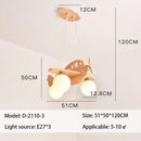 GobekUsa Kids Wood Airplane Chandelier LED Pendant Light for Boy Bedroom