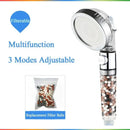 GobekUsa 3-Function High Pressure Water Saving Spa Shower Head with Switch Button