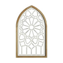 GobekUsa Gothic Rose Window Carved Mirror for Wall Decor in Living Room, Bedroom