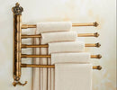 GobekUsa Antique Carved Swivel Towel Hanger, Wall Mounted Folding Towel Bar, Bathroom Towel Holder
