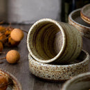 GobekUsa Japanese Style Handmade Stoneware Dinnerware Set - Round Plates and Bowls