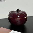 GobekUsa Deep Red Ceramic Apple Ashtray for Home and Office Smoking Accessories