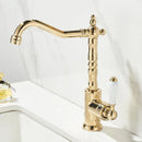 GobekUsa Gold Black Brass Bathroom Kitchen Faucet - Sink Mixer for Hot Cold Water