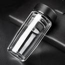 GobekUsa Double-deck Glass Cups with Lid, Thermal Insulation, Anti-scald, Portable