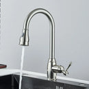 GobekUsa Black Kitchen Faucet: Single Handle Pull Out Mixer, Two Function Hot and Cold Water Taps