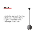 GobekUsa Industrial Cement Pendant Lights - Retro Moon Star Chandelier Fixture