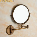 GobekUsa 8" Brass Shave Makeup Mirror Wall Mounted Extendable Arm 1x3x Magnifying