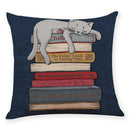 GobekUsa Creative Cat Linen Pillow Case 45x45cm - Sofa Cushion Cover