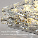 GobekUsa Crystal LED Ceiling Light | Color Changeable Square Silver | Rectangular Chrome Stainless Steel