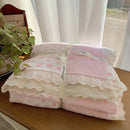 GobekUsa Lace Romantic Comforter Set - Full Twin Double Size Bed Linens