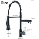 GobekUsa Black Kitchen Faucet Spring Pull Down Sprayer Dual Spout Nozzle Mixer Tap