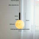 GobekUsa Amber Glass LED Pendant Light - Modern Nordic Design with Iron Base