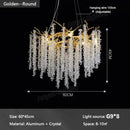GobekUsa Gold Crystal Chandelier: Modern Luxury Hanging Branches, for Dining Kitchen Living Bedroom