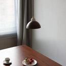 GobekUsa Ceramic Walnut Pendant Light with LED, Adjustable Hanging Lamp