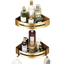 GobekUsa Gold Bathroom Corner Shelf: Wall-Mounted Triangle Storage Rack for Toiletries