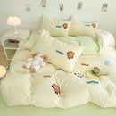 GobekUsa Cartoon Embroidery Jacquard Comforter Sets | Washed Cotton | Soft Skin-Friendly Bed Linen