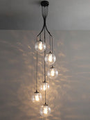 GobekUsa Glass Ball LED Chandelier, Modern Minimalist Loft Villa Staircase Decor