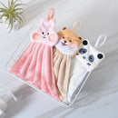 GobekUsa Cartoon Animal Hand Towel: Soft & Absorbent Coral Velvet Cloth for Home & Kitchen
