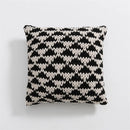 GobekUsa Geo Knit Stripe Woven Square Pillow 45x45cm Black Ivory Insets