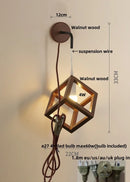 GobekUsa Cube LED Wall Lights | Modern Nordic Wood Design for Home Decor