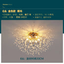 GobekUsa Golden Dandelion Crystal Chandelier: Warm Nordic LED Ceiling Lamp for Romantic Living Room.