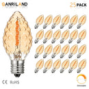 GobekUsa Diamond Chandelier LED Light Bulbs 7W C7 Candelabra Base Decor Edison Bulb