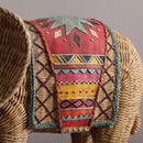GobekUsa Elephant Resin Handicraft Ornament Hand-painted Braided Decor Statue Simulation Animal