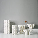 GobekUsa Geometric Ceramic Fold Pattern Flower Vase Decorative Home Ornament
