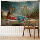 GobekUsa Angels & Beauty Misty Oil Painting Tapestry Wall Hanging for Room Decor